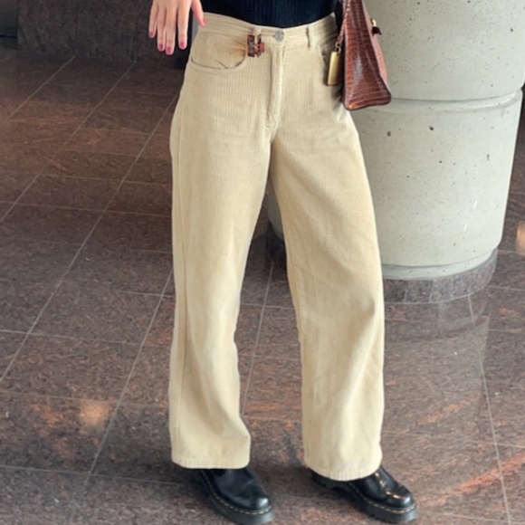 Zara Beige corduroy pants Size 2 - Picture 1 of 3